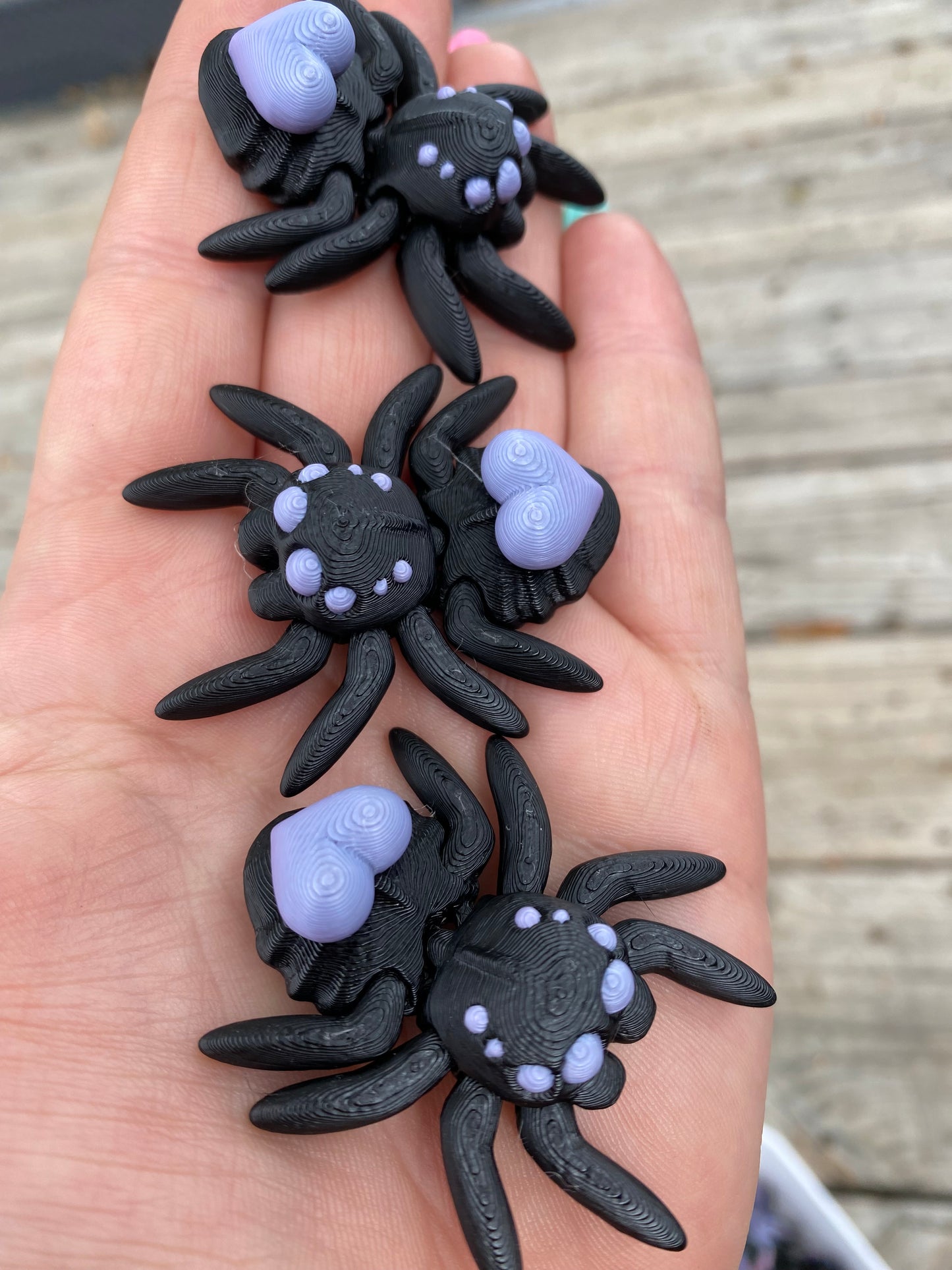 Heart Spider Black Lavender