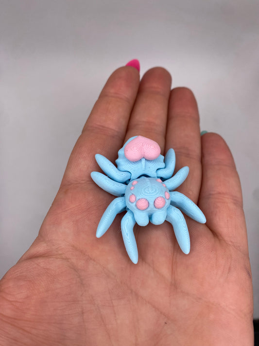 Heart Spider Ice Blue Light Pink