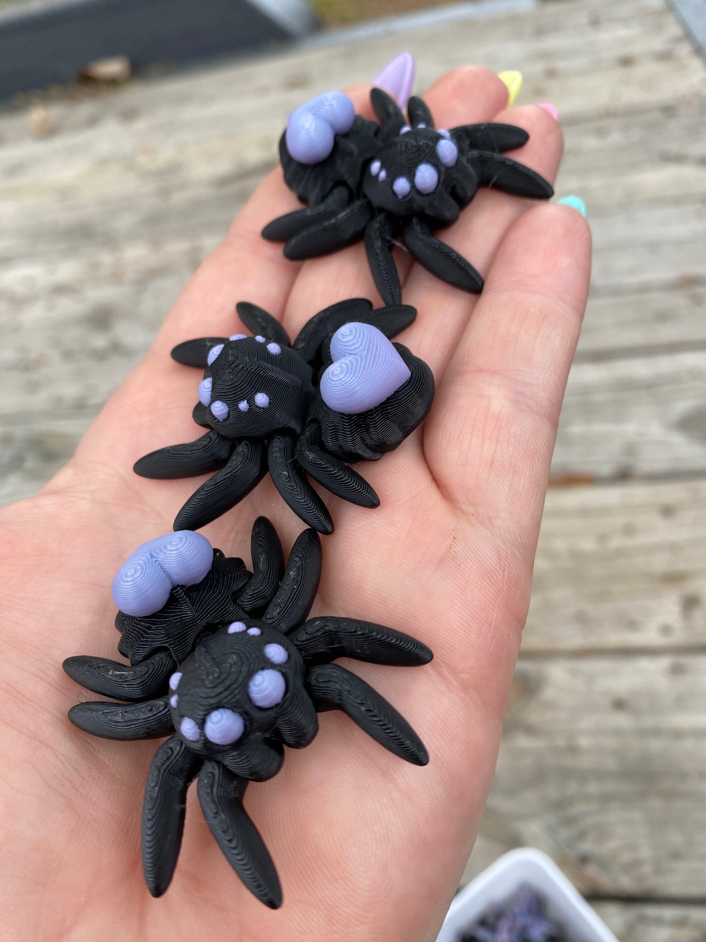 Heart Spider Black Lavender